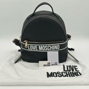 Love Moschino Black and White Backpack